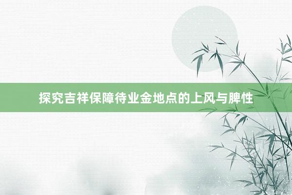 探究吉祥保障待业金地点的上风与脾性