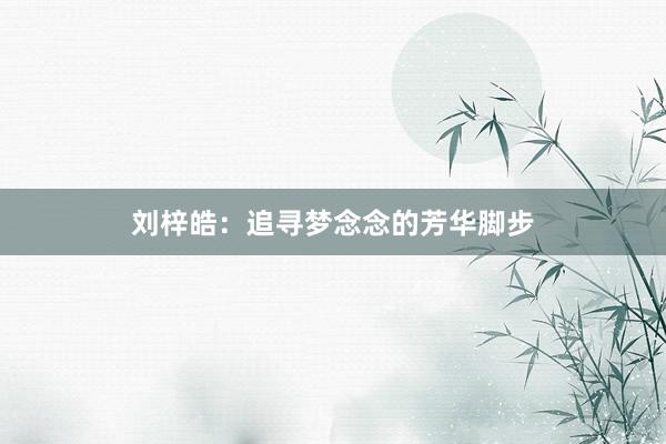 刘梓皓：追寻梦念念的芳华脚步